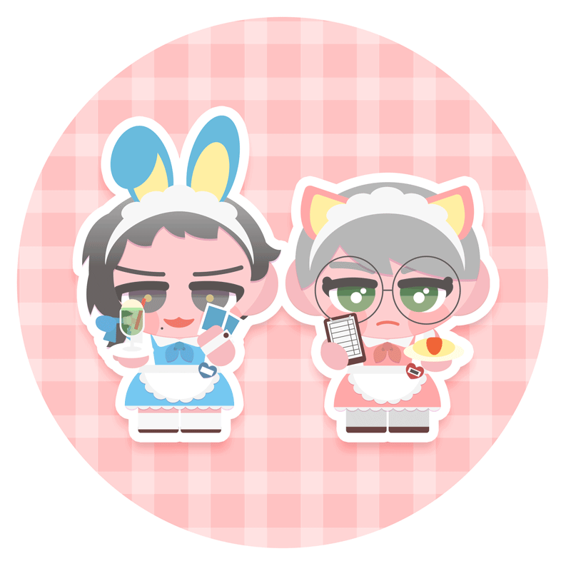 学パロの文化祭。お友達の子墨氏とメイドカフェ。